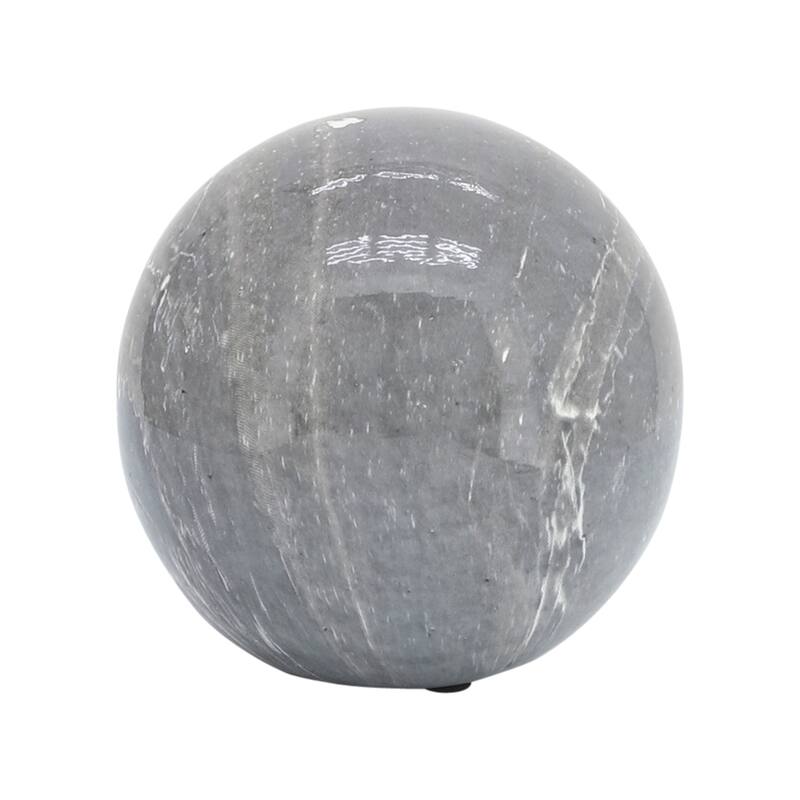 Sagebrook Home Neutral Modern Set of 3 Gray Marbled Orbs Ceramic